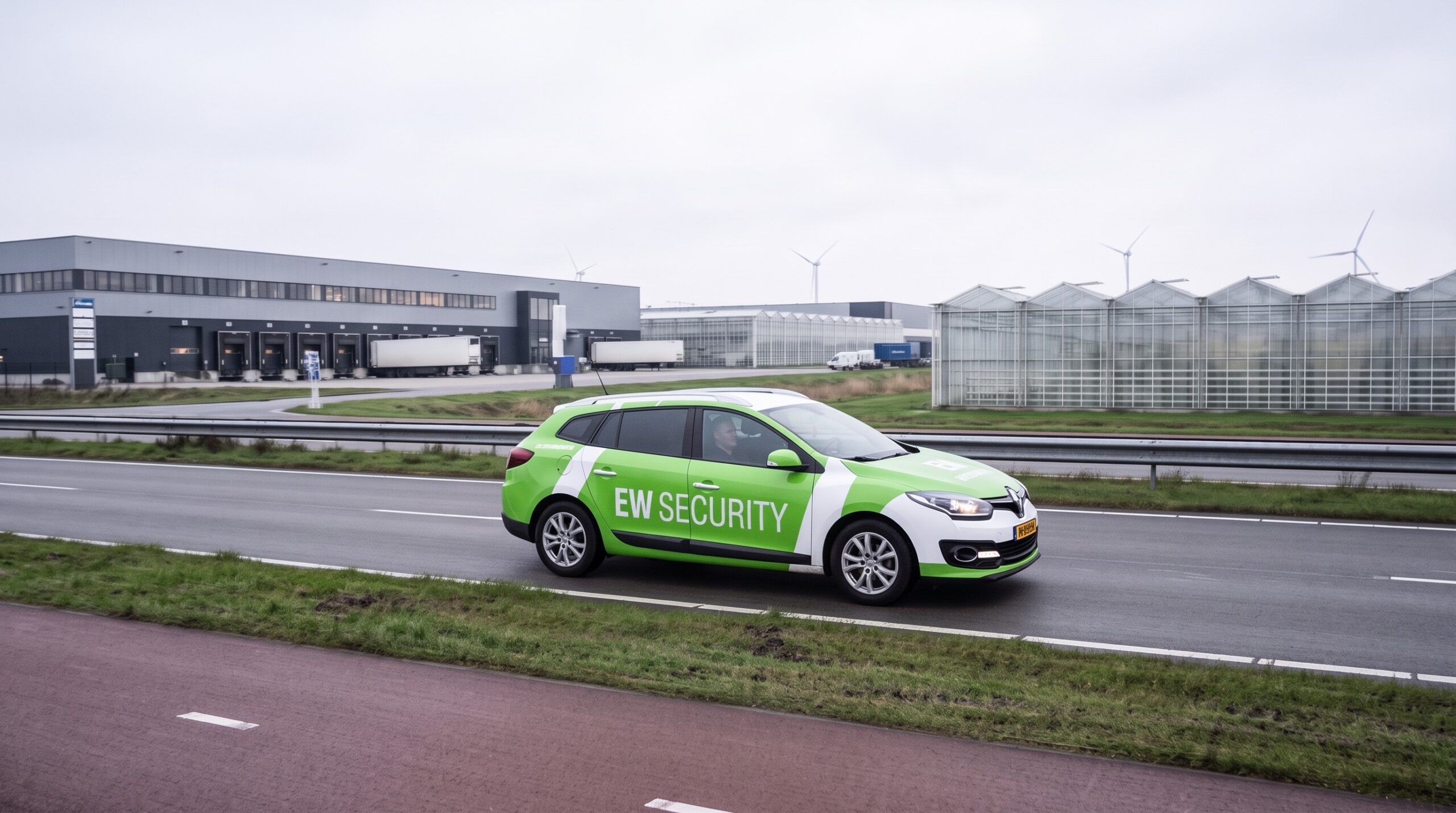 AI-beeld van EW Security: bedrijventerrein in de regio